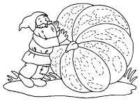 A coloring page of gnomes